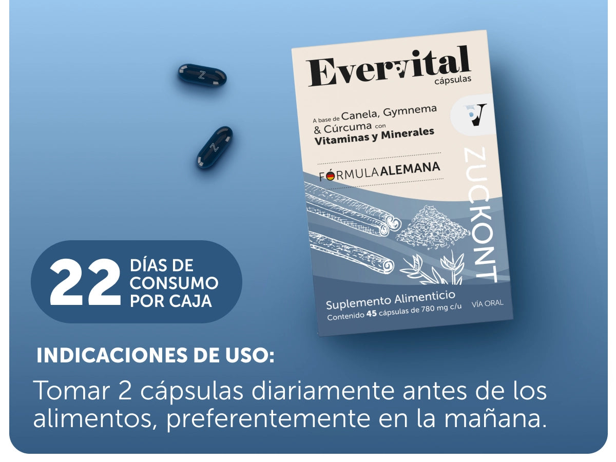 Evervital® Zuckont 45 Cápsulas Caja con 6 Piezas