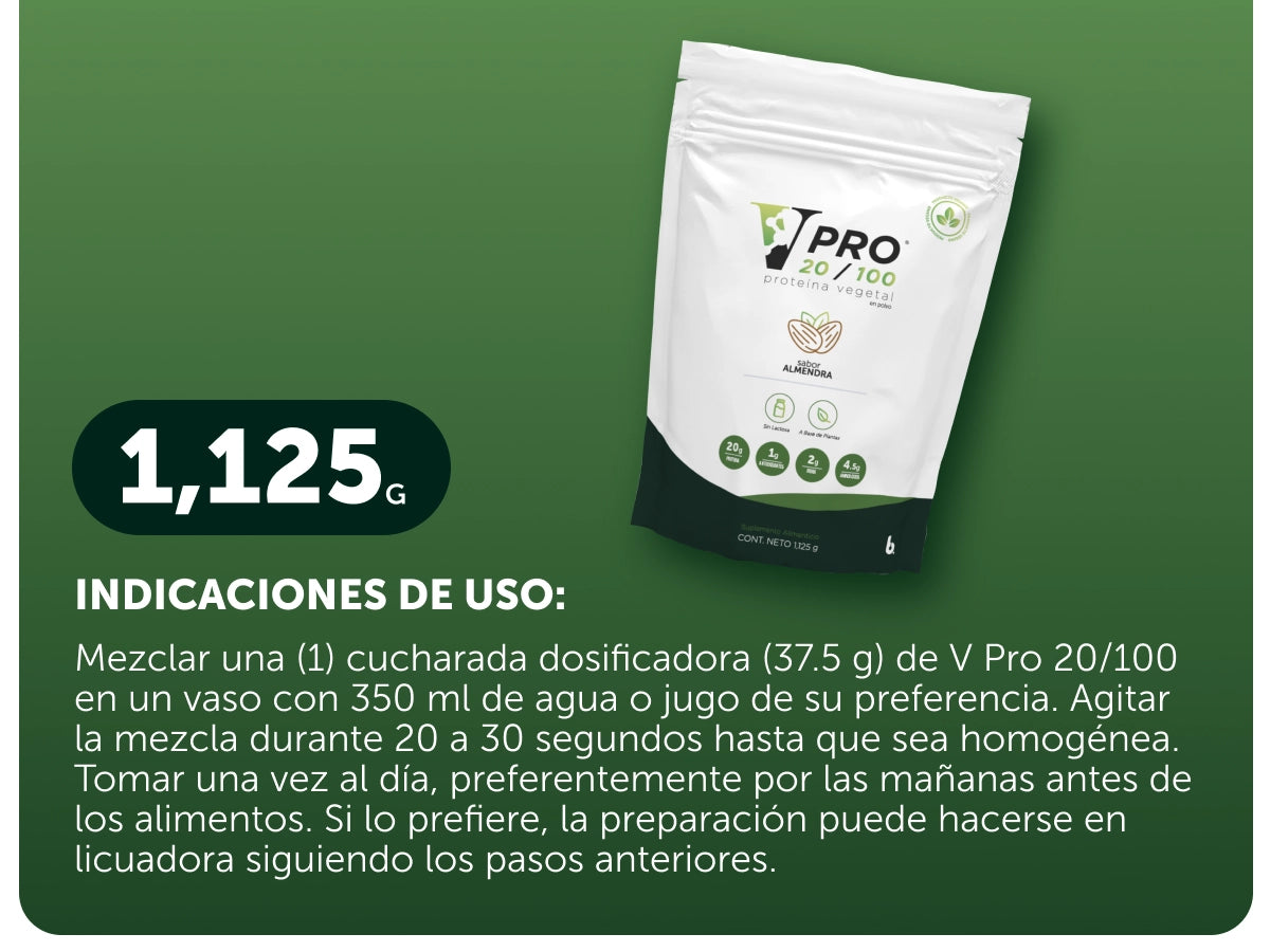 V-Pro 20/100® - Proteina Vegana Bolsa con 1.125 KG