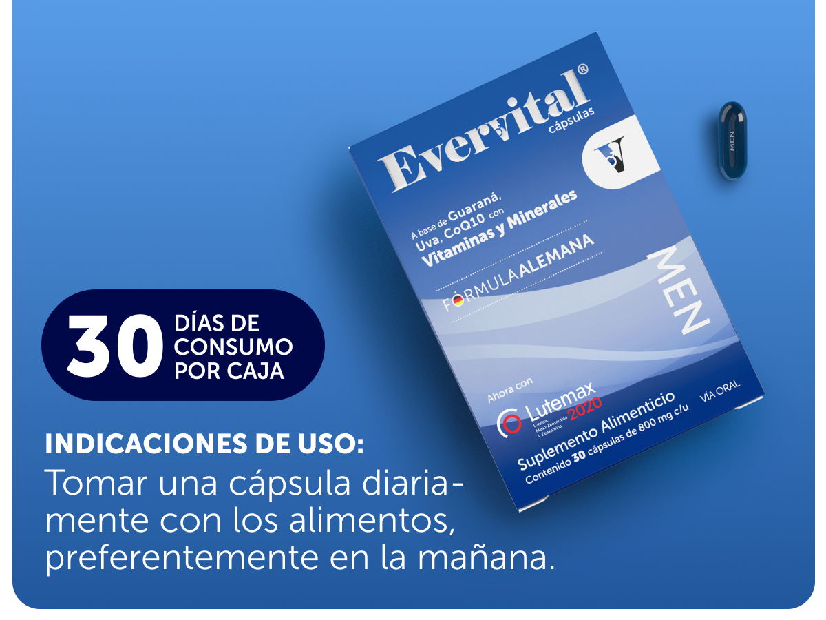 Evervital® Men 30 Cápsulas Caja con 6 piezas