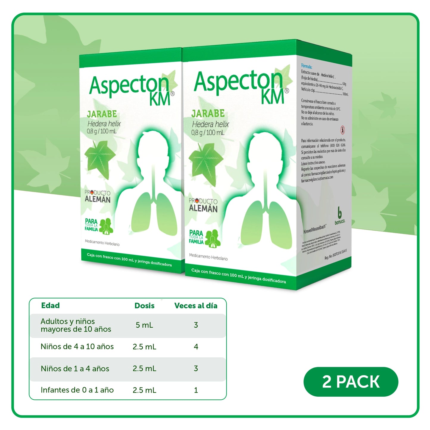 Aspecton KM Jarabe 100ml - 2 Pack