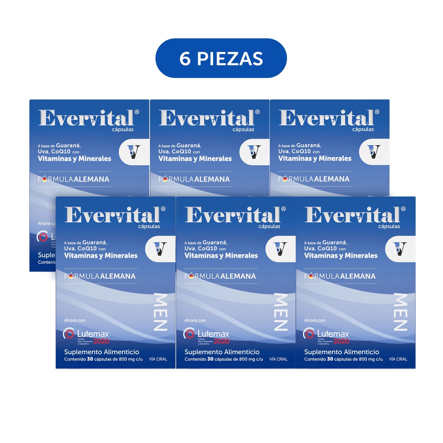 Evervital® Men 30 Cápsulas Caja con 6 piezas