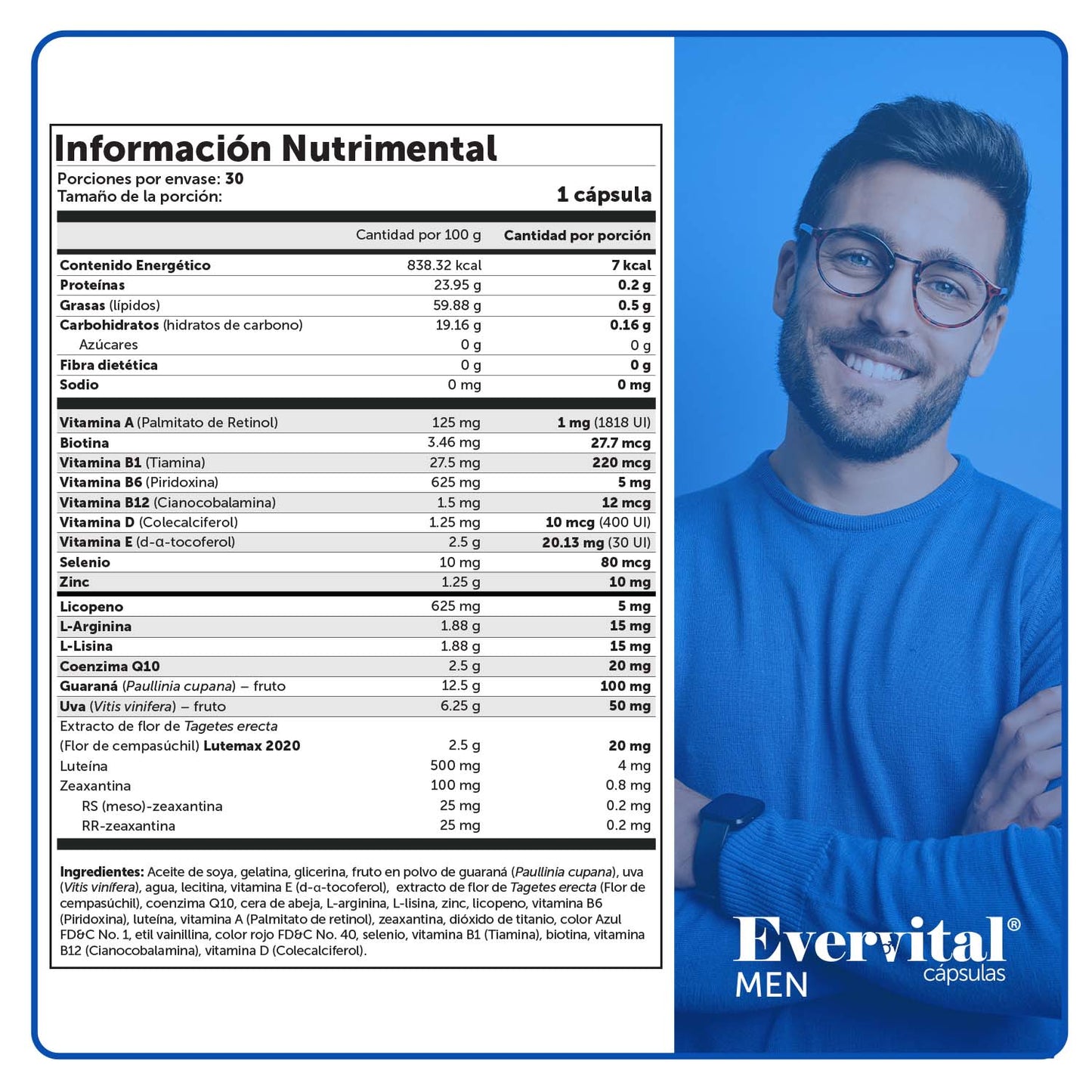 Evervital® Men 30 Cápsulas Caja con 6 piezas