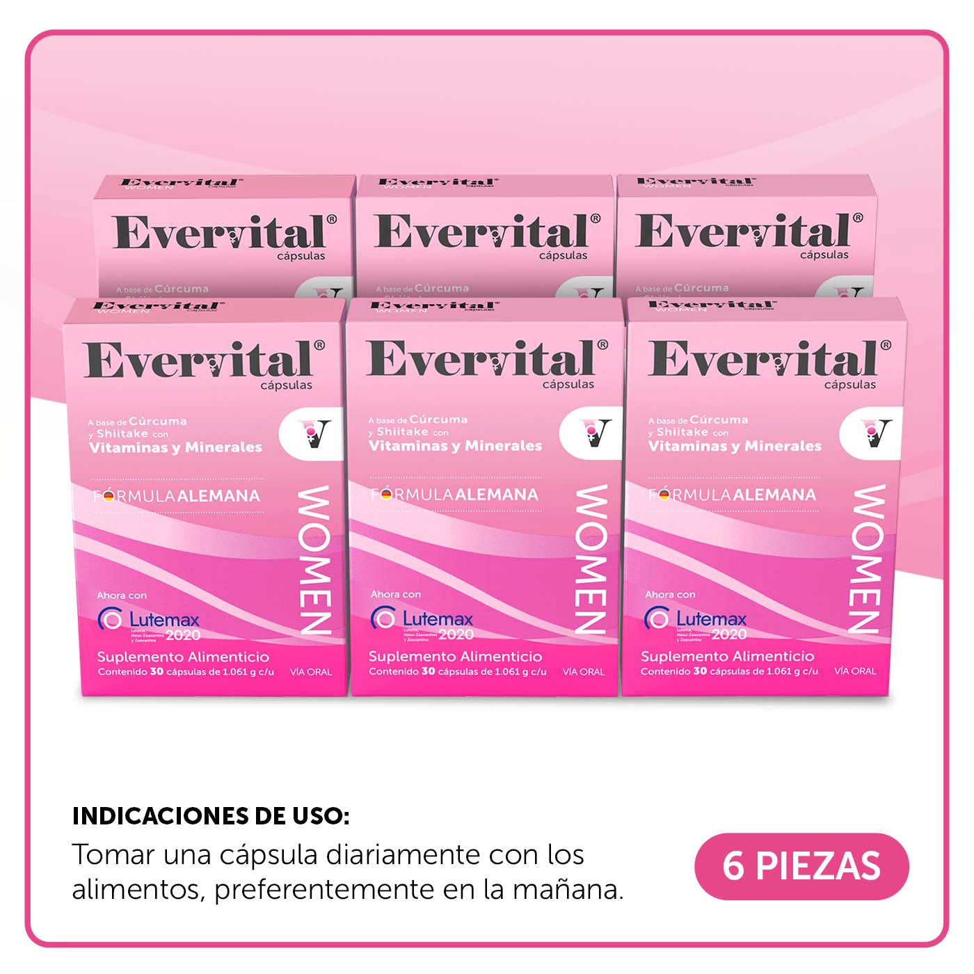 Evervital® Women 30 Cápsulas Caja con 6 Piezas