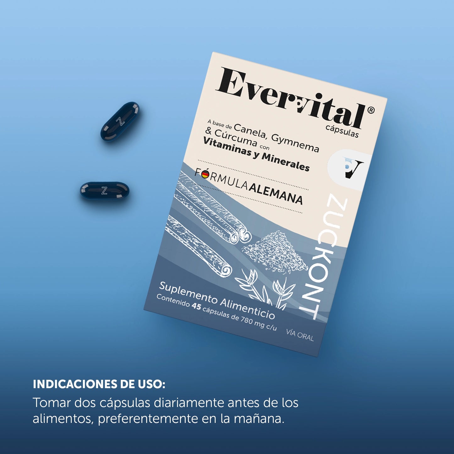 Evervital® Zuckont 45 Cápsulas
