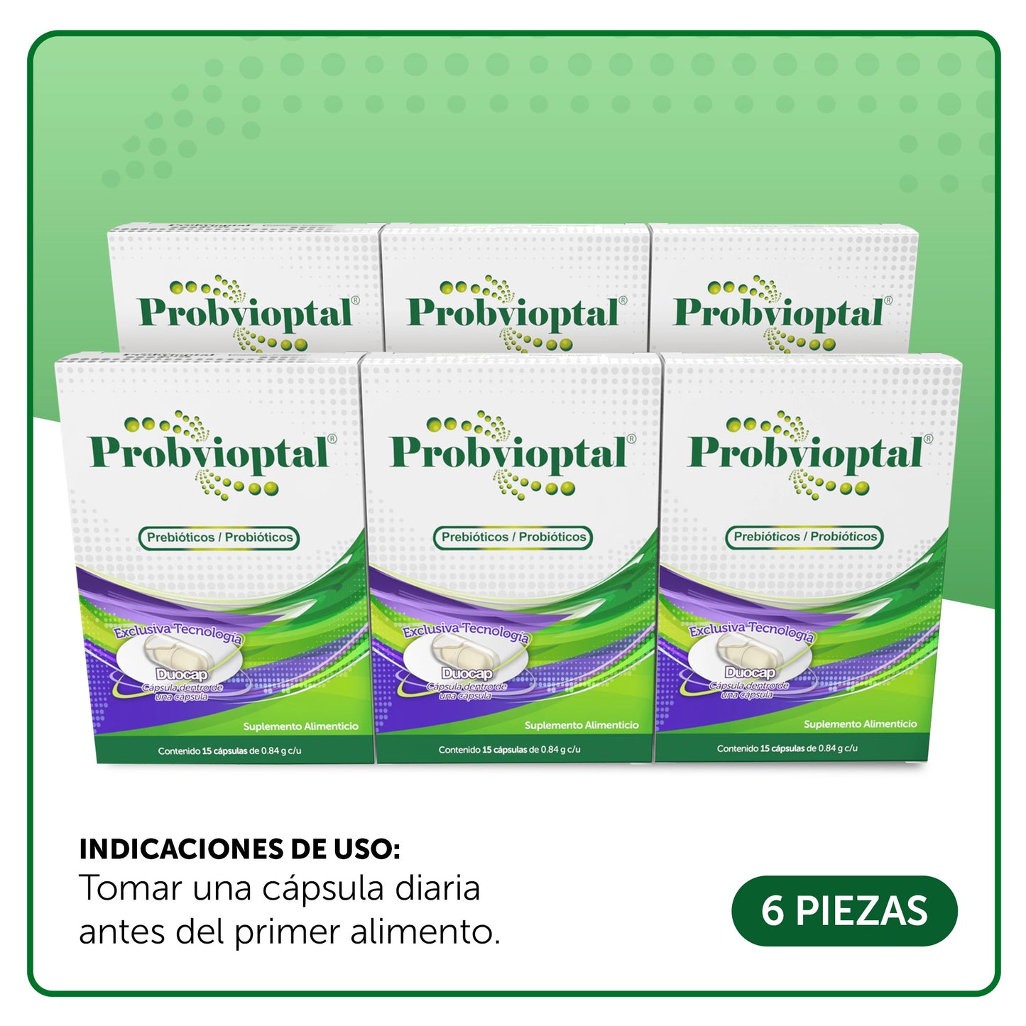 Probvioptal® 15 Cápsulas caja con 6 piezas
