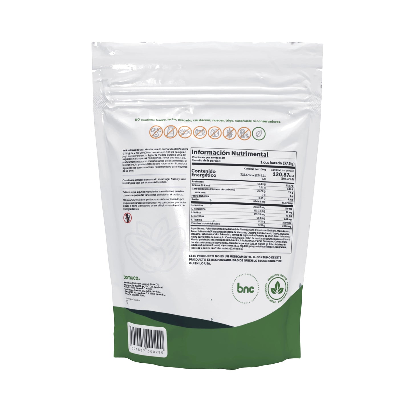 V-Pro 20/100® - Proteina Vegana Bolsa con 1.125 KG