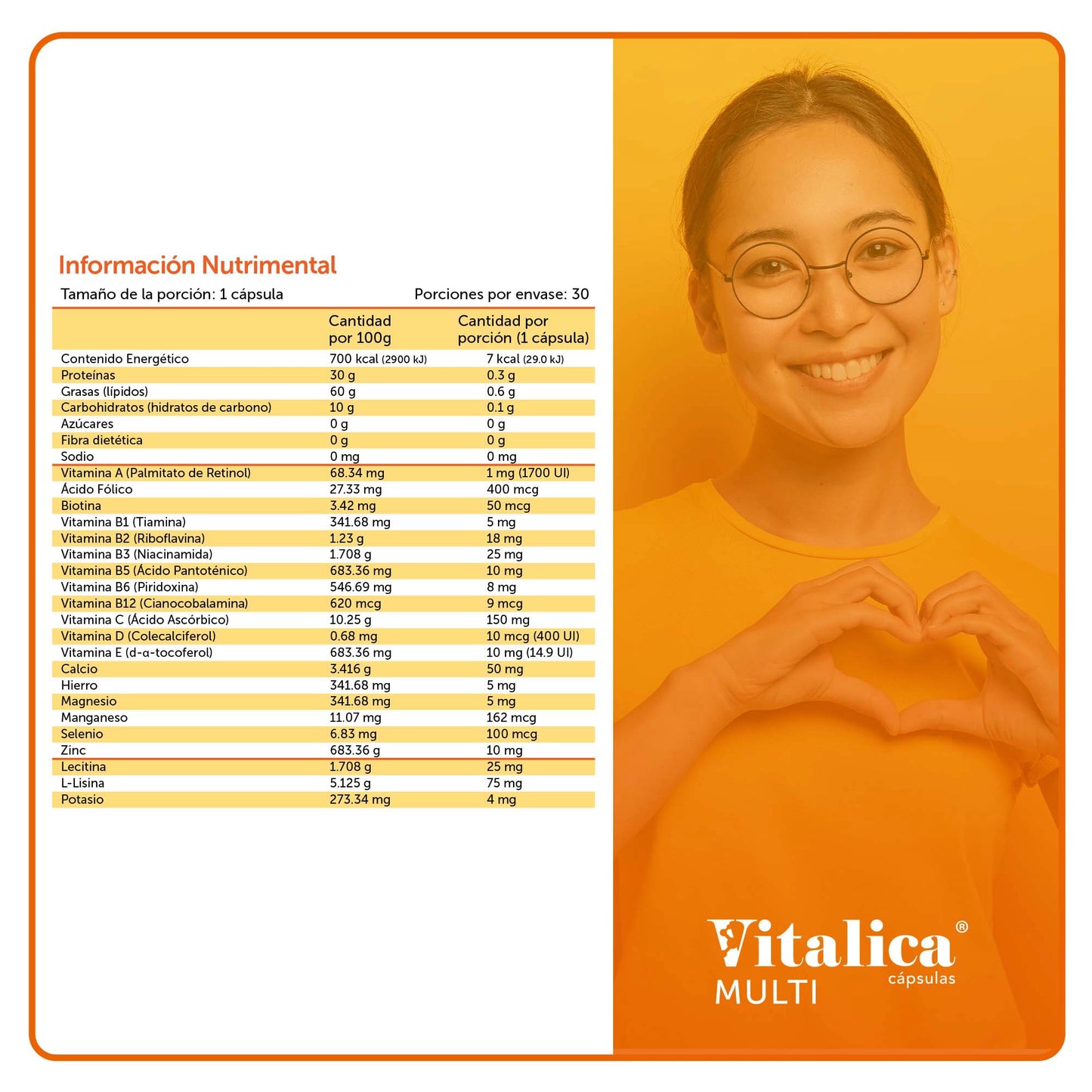 Vitalica® Multi 30 Cápsulas Caja con 6 Piezas