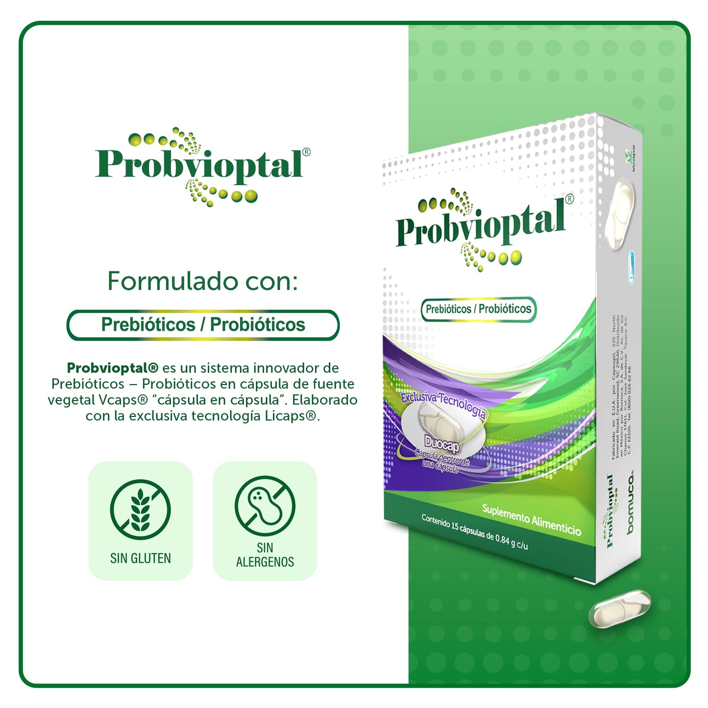 Probvioptal® 15 Cápsulas caja con 6 piezas