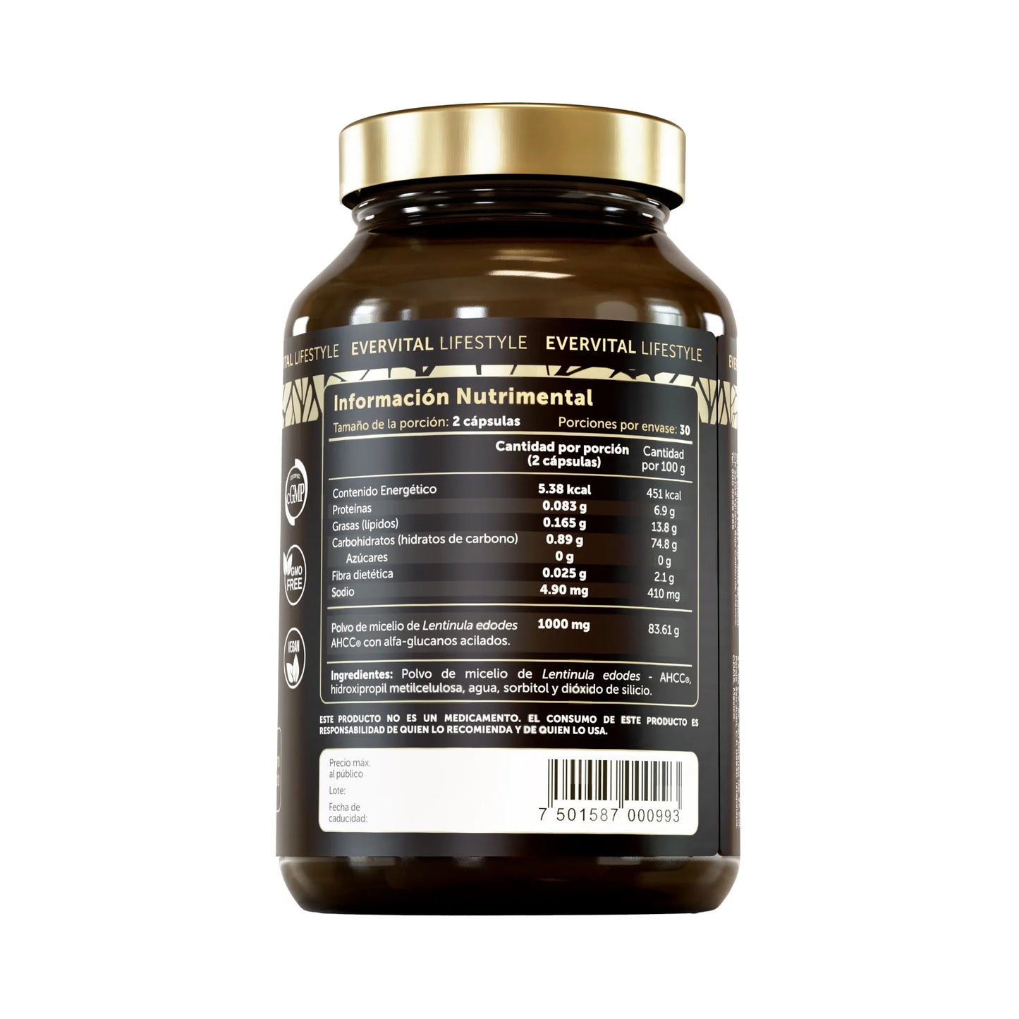 Evervital Lifestyle - AHCC® 60 Cápsulas
