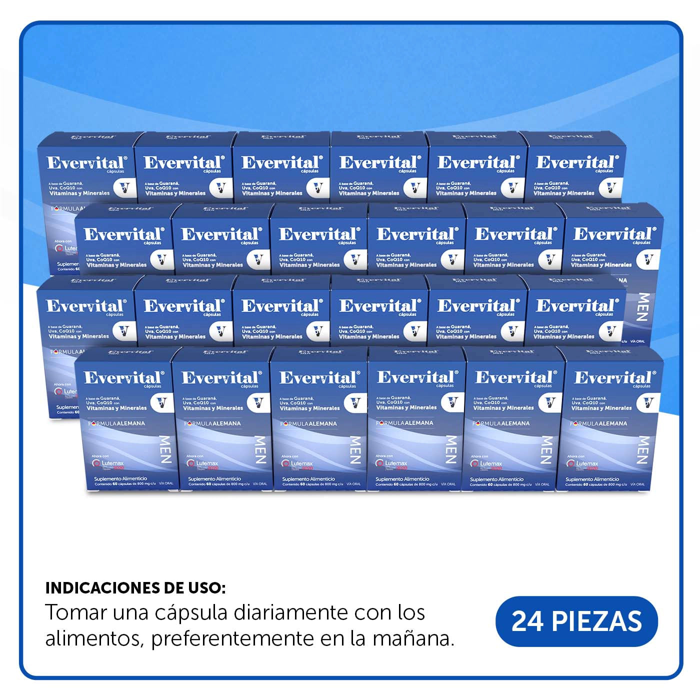 Evervital® Men 60 Cápsulas Charola (24 piezas)