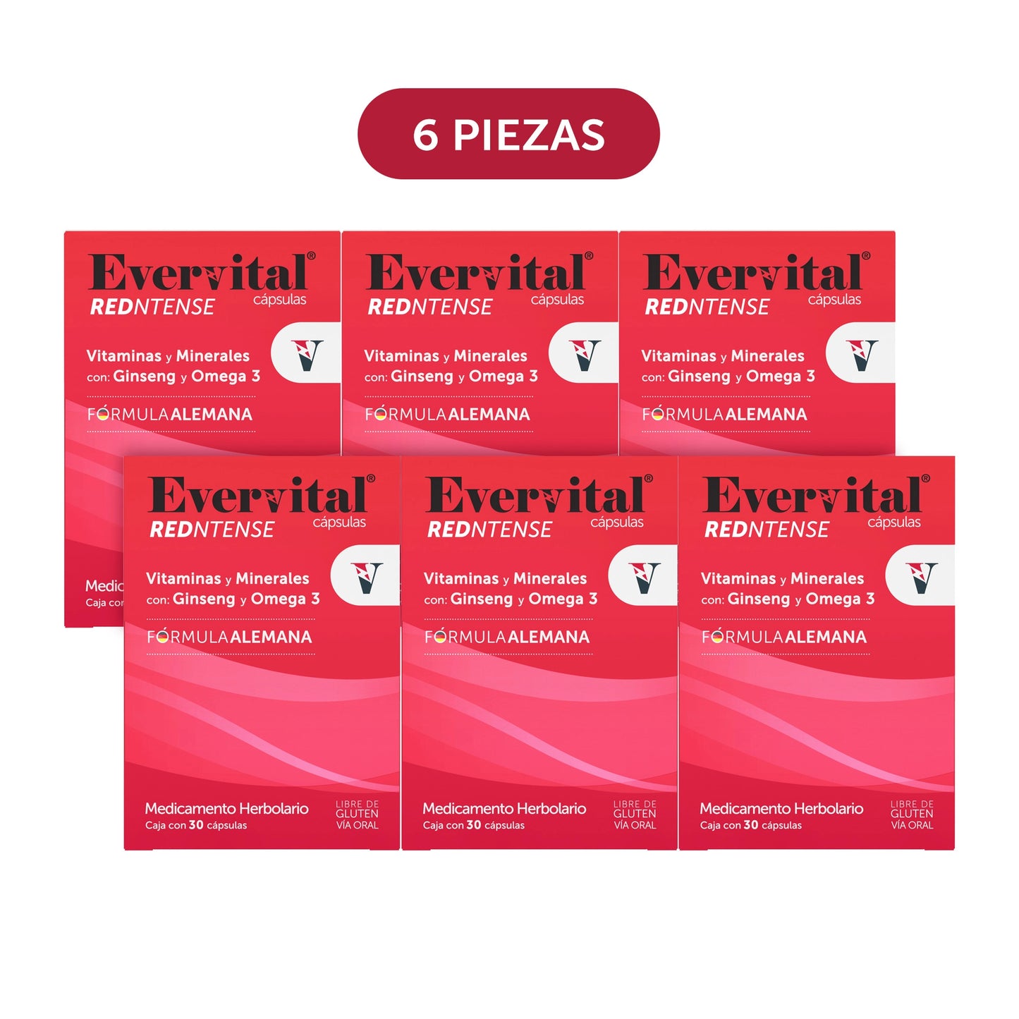 Evervital® Redntense 30 Cápsulas Caja con 6 Piezas