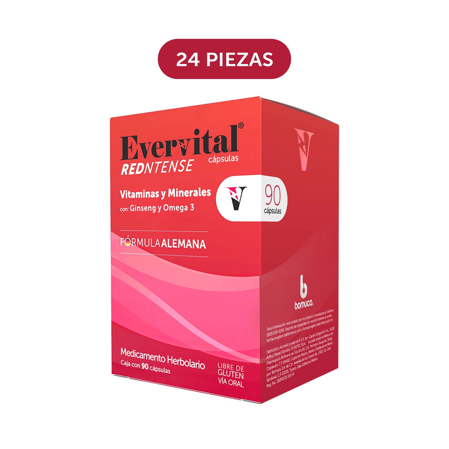 Evervital® Redntense 90 Cápsulas Charola con 24 Piezas