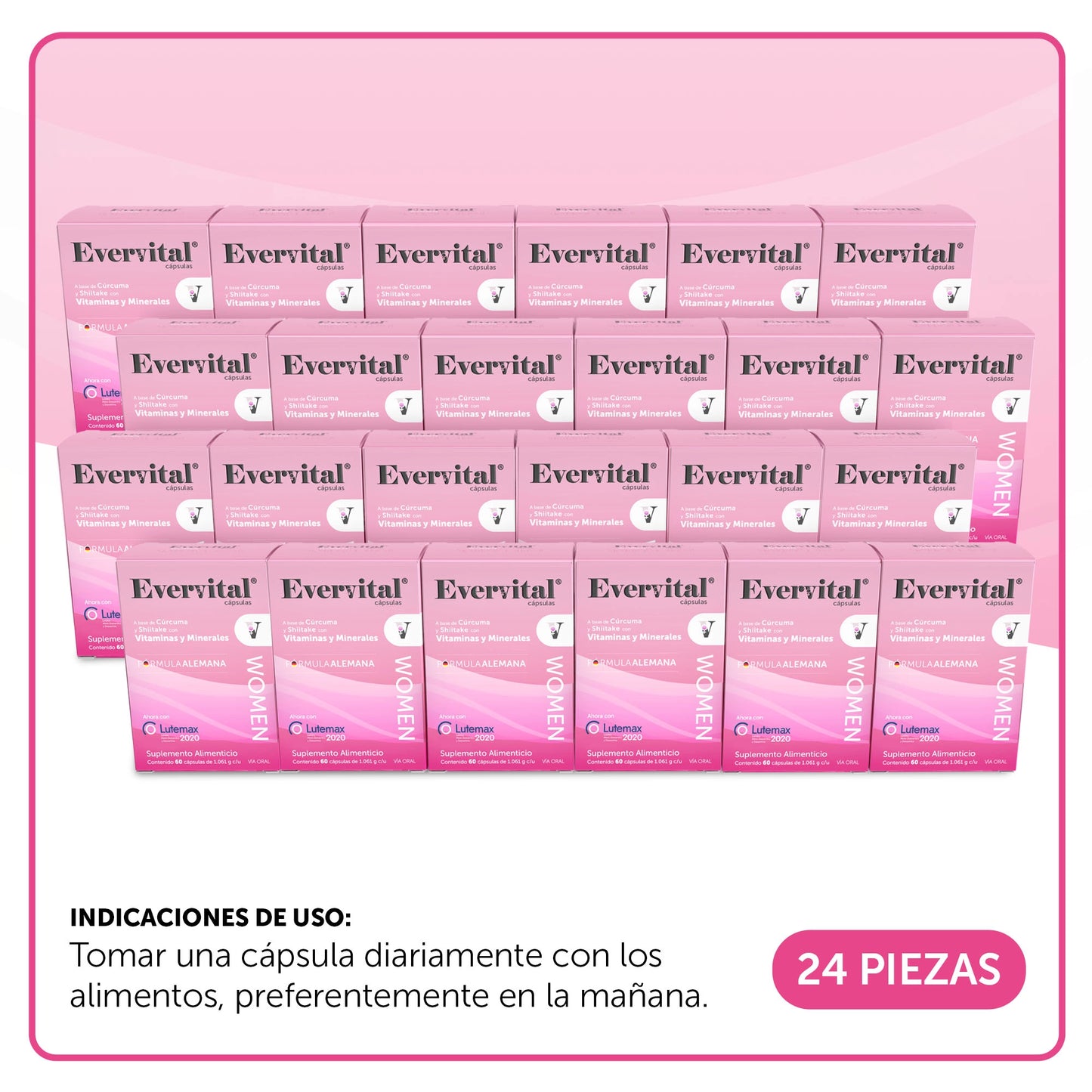 Evervital® Women 60 Cápsulas Charola con 24 Piezas