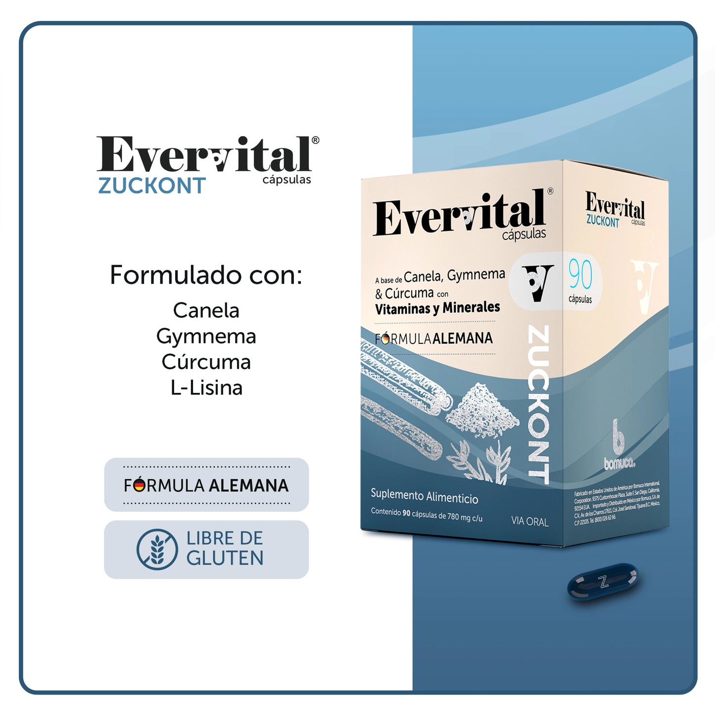 Evervital® Zuckont 90 Cápsulas Charola con 24 Piezas