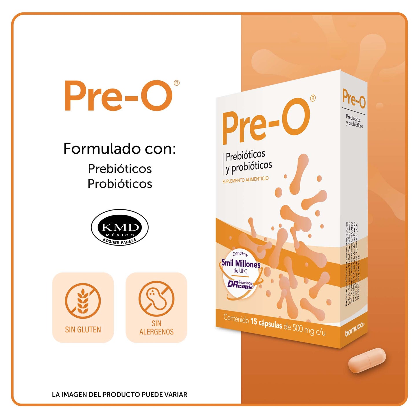 Pre-O® 15 Cápsulas Caja con 6 Piezas