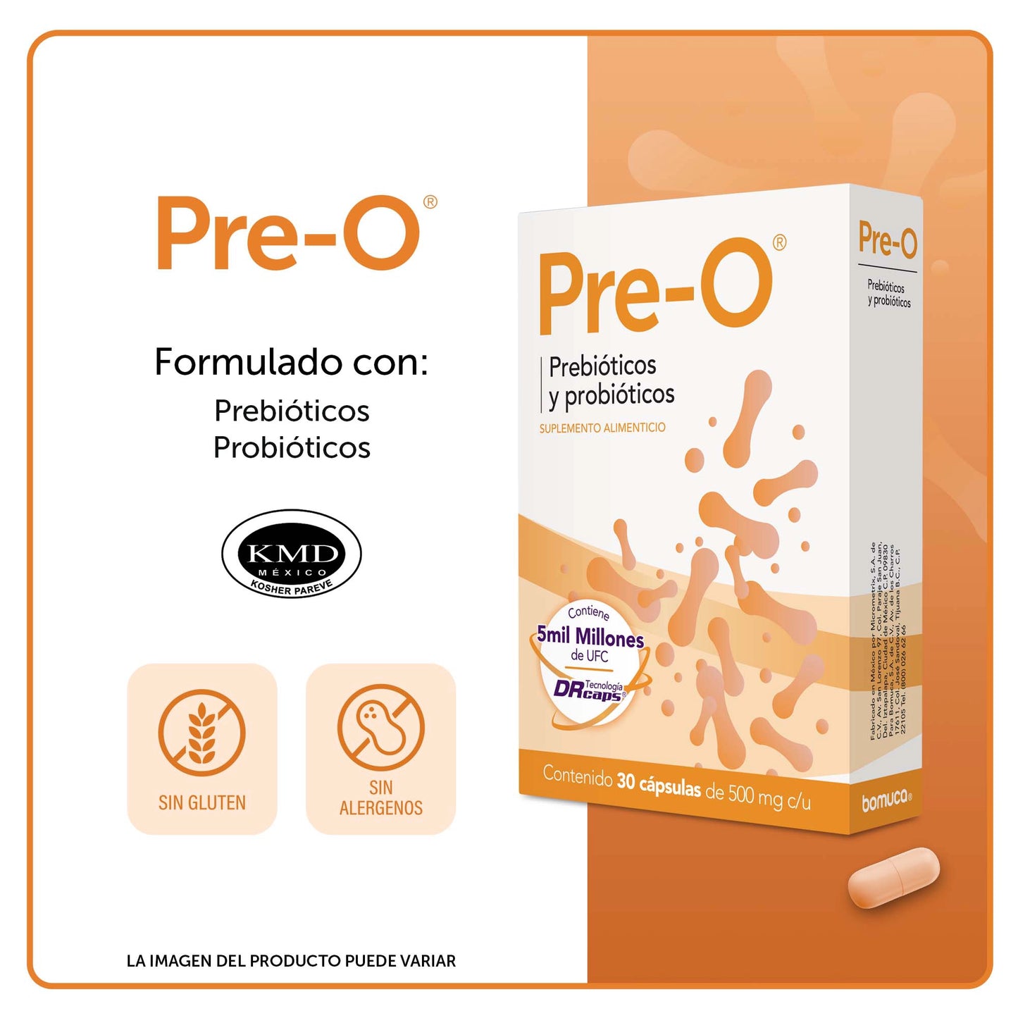 Pre-O® 30 Cápsulas Caja con 6 Piezas