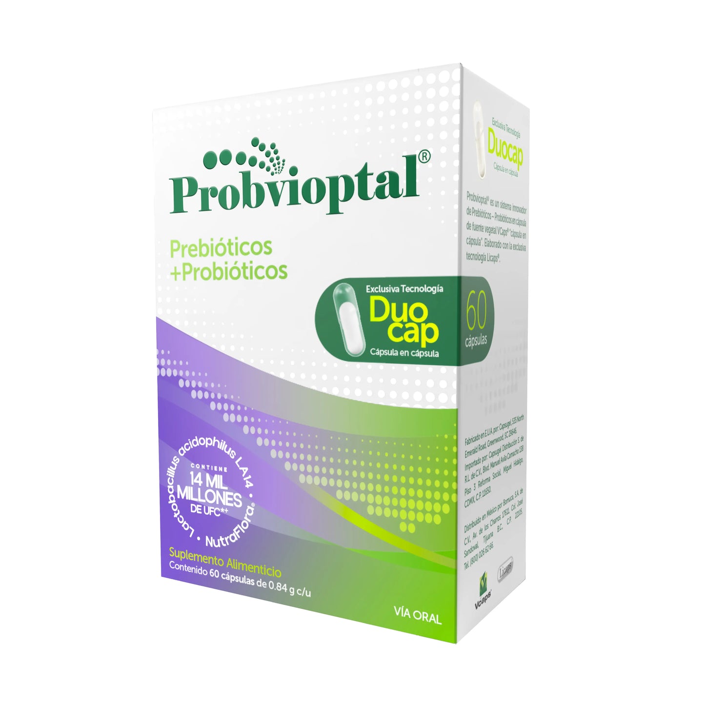 Probvioptal® 60 Cápsulas | Probiótico + Prebiótico