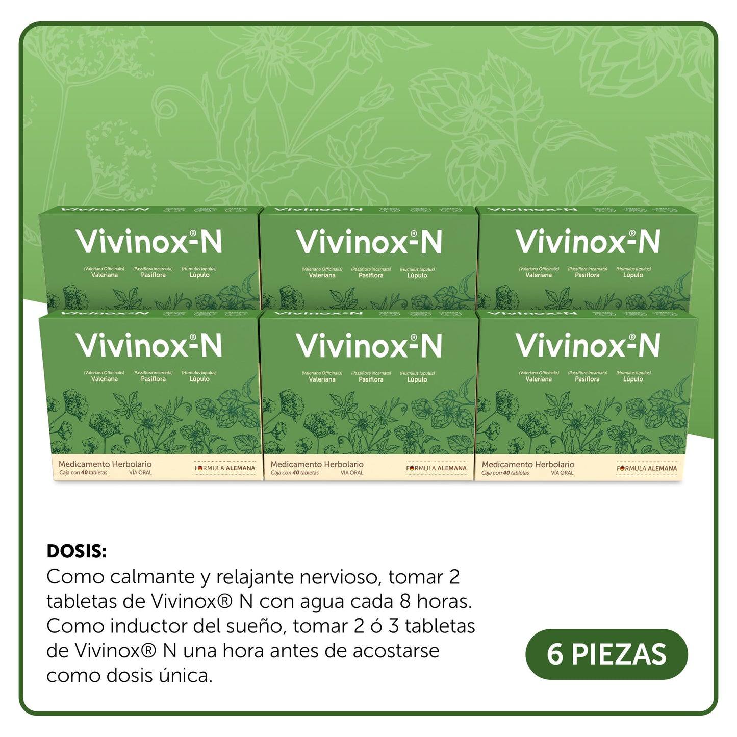 Vivinox®-N 40 Tabletas Caja C/6 piezas