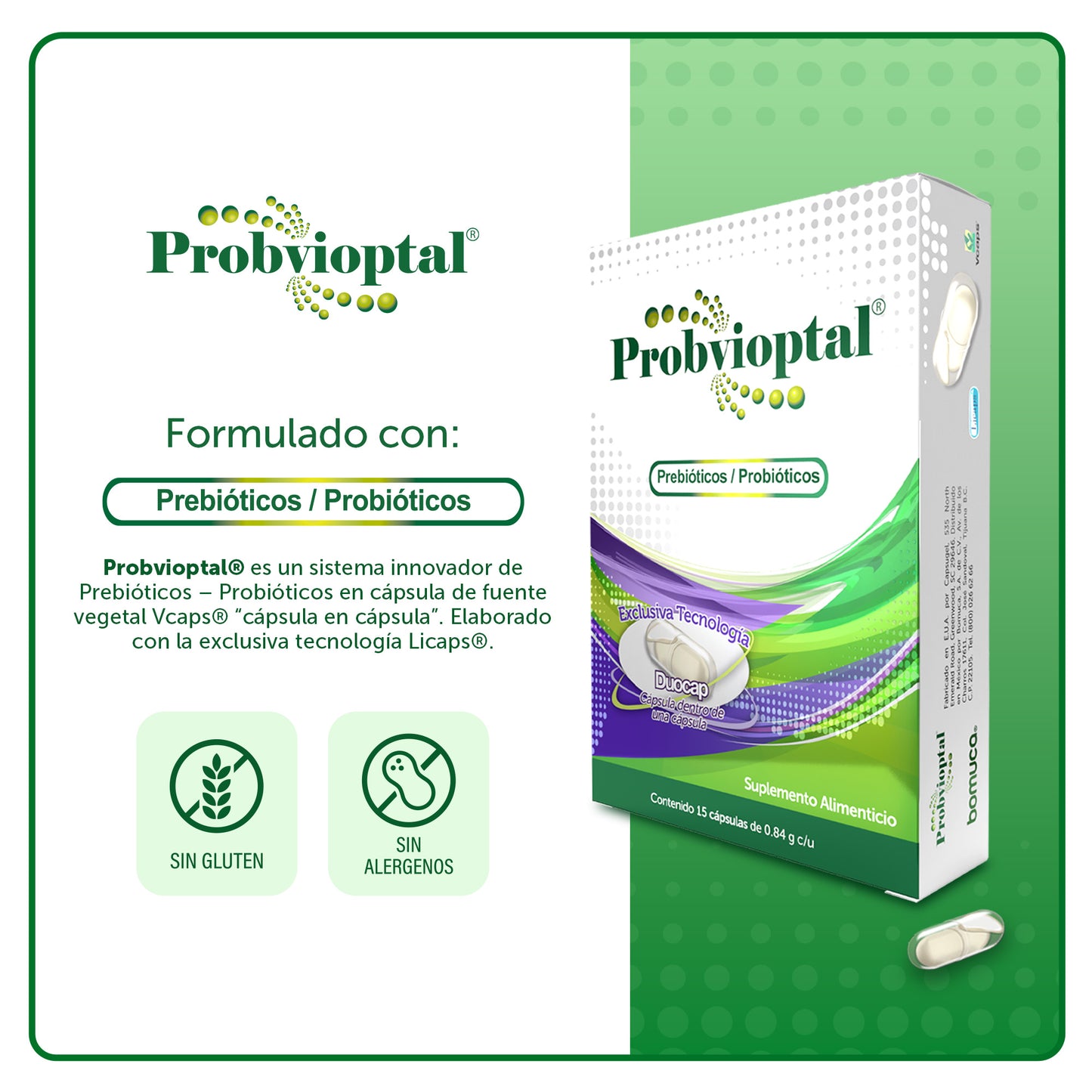 Probvioptal® 15 Cápsulas caja con 6 pieza