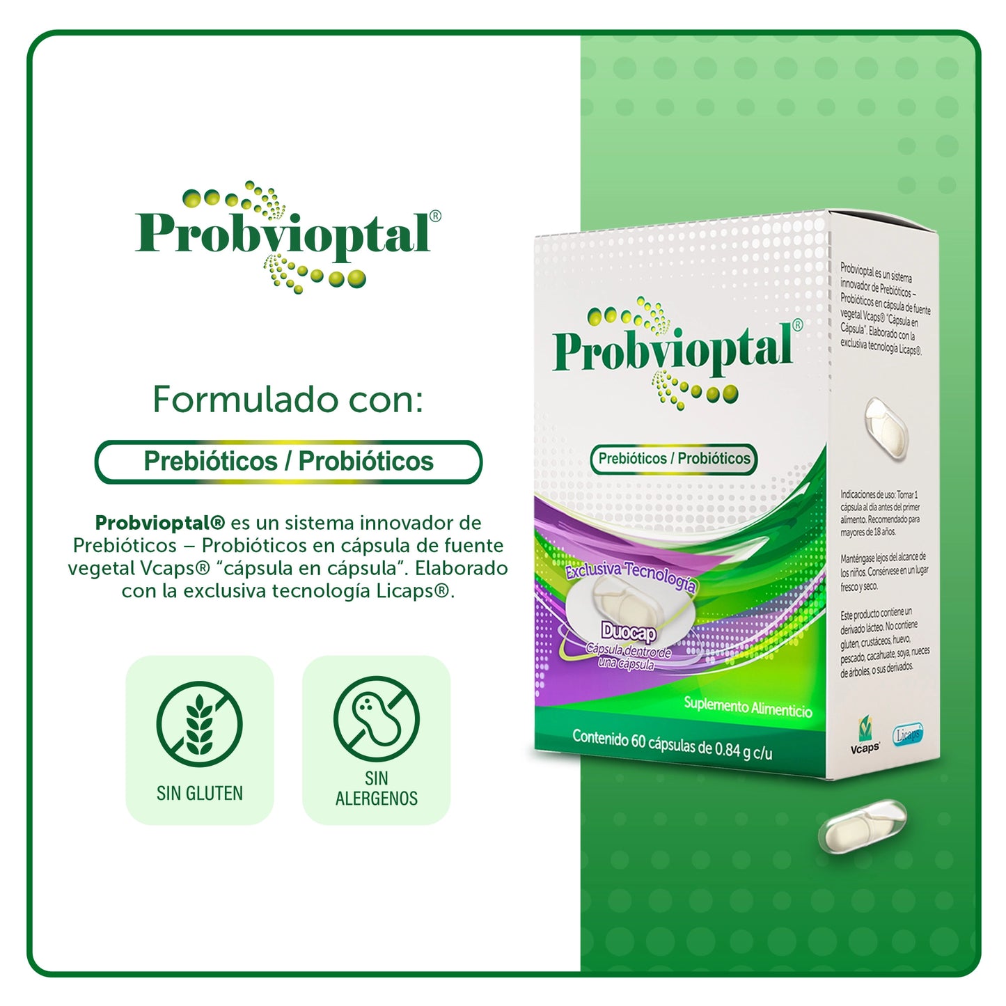 Probvioptal® 60 Cápsulas Charola con 24 Piezas