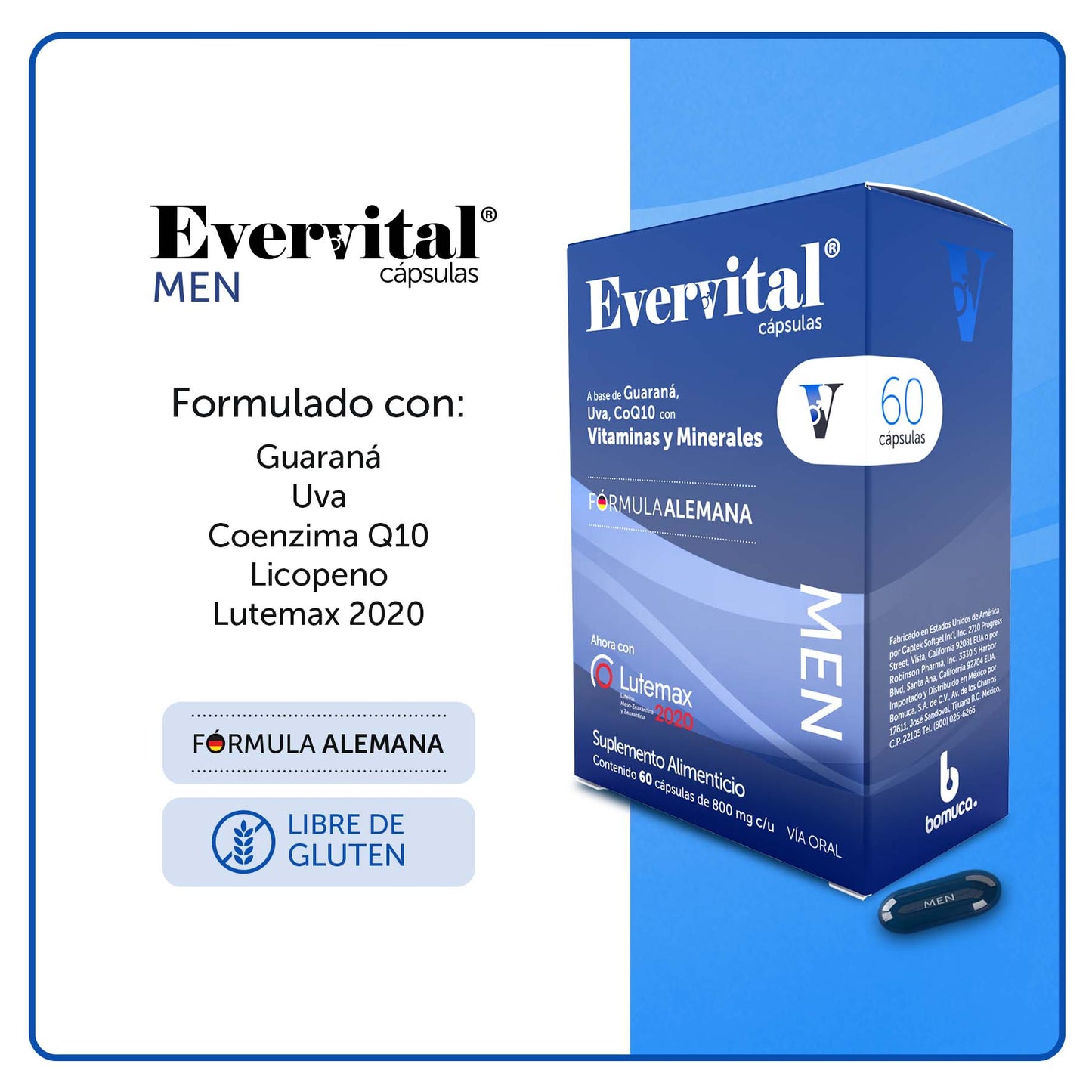 Evervital® Men 60 Cápsulas Charola (24 piezas)